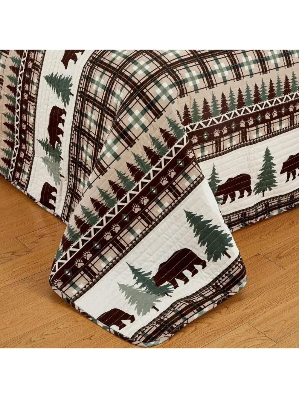 Reversible 3-Piece Quilt Set with Shams | Soft Lightweight Bedspread | Rustic